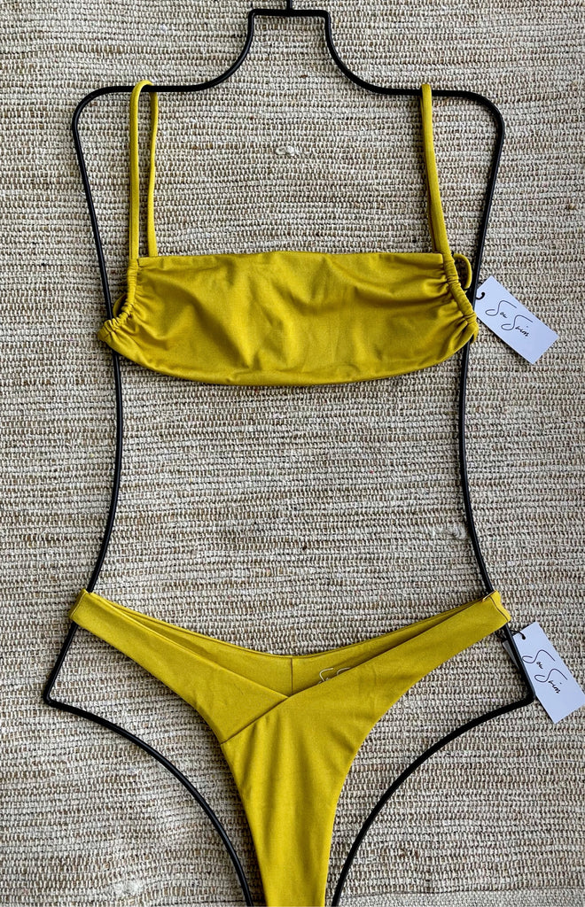 sparkle yellow citrine two peice bikini sou swim